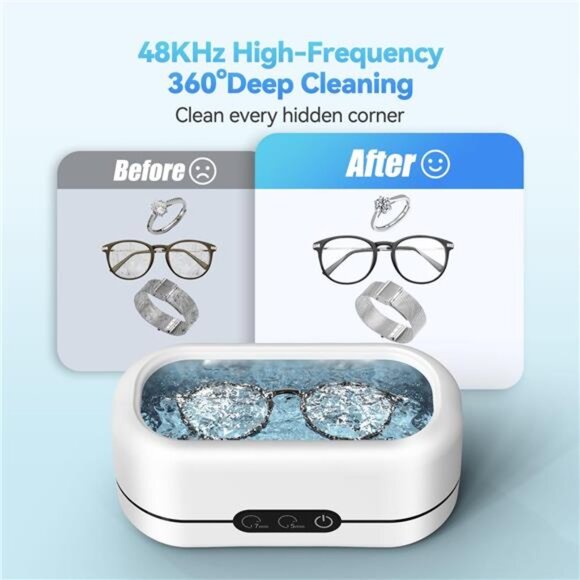 Ultrasonic Jewelry Cleaner Professional 48KHz Machine for Rings Glasses Watch - Picture 2 of 7